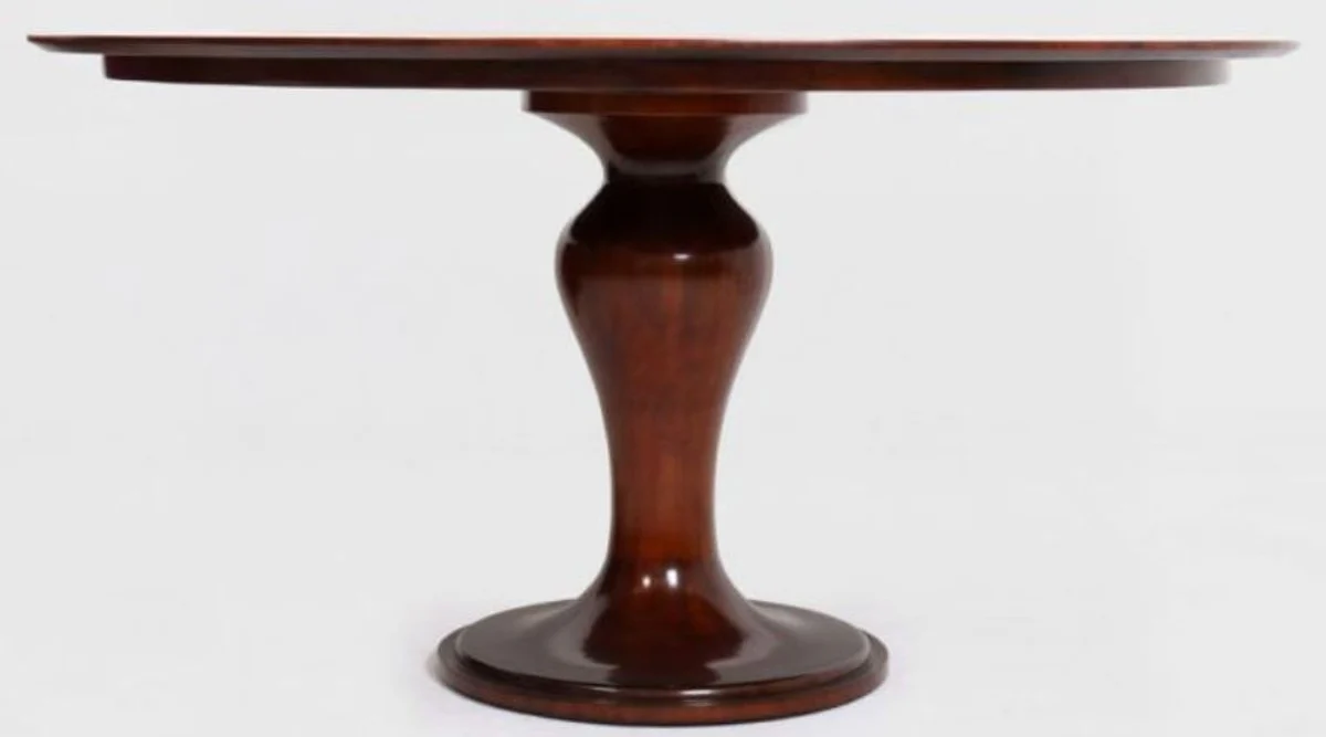 Luxury dining table brown / white Ø 150 x H. 78 cm - Round solid wood kitchen table - Dining room table - Luxury dining room furniture