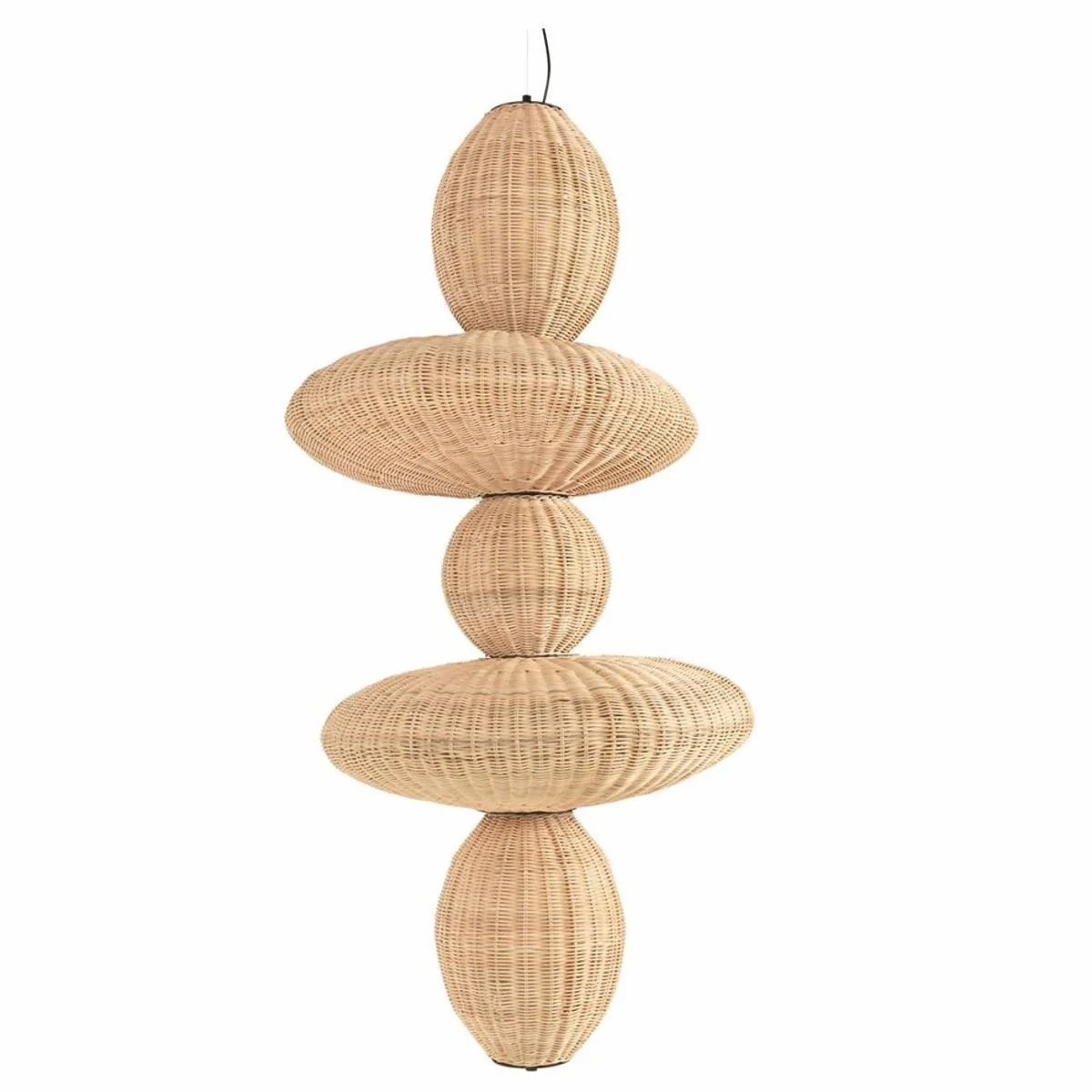 Luxury rattan LED hanging light natural color H. 147 cm - Luxury pendant lights