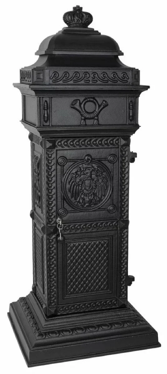 Art Nouveau standing mailbox black 50 x 43 x H. 120 cm - column mailbox in English style - antique style mailbox - nostalgic mailbox