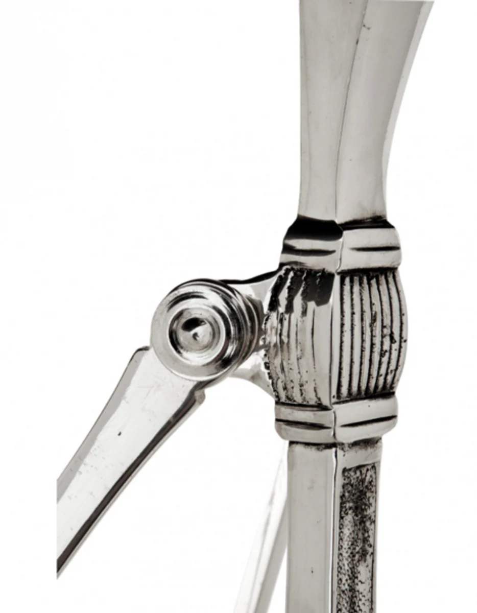 Luxury Art Deco designer side table antique silver with black glass 52 x H. 70 cm - luxury hotel table