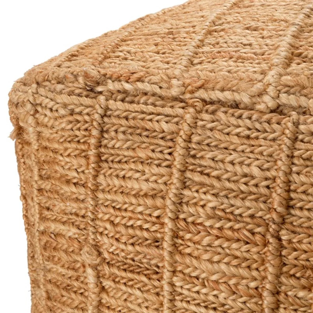 Luxury stool made of natural jute 60 x 60 x H. 40 cm - living room stool - luxury furniture