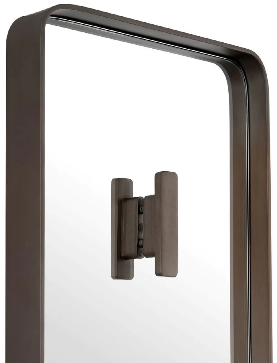 Luxury wall mirror bronze 30 x 5 x H. 160 cm - Rectangular mirror with coat hook - Living room mirror - Bedroom mirror - Cloakroom mirror - Luxury furniture - Luxury interior
