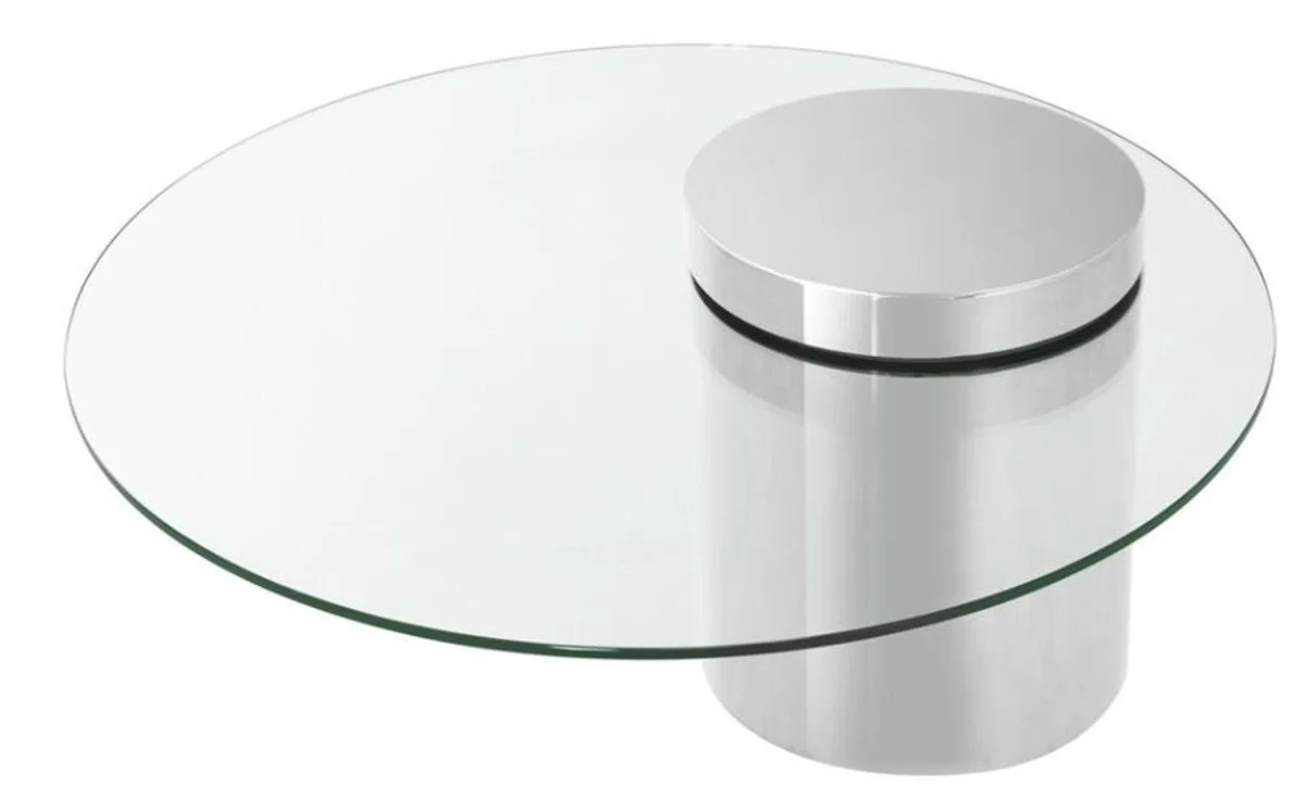 Designer coffee table silver 90 x H. 43 cm - luxury collection