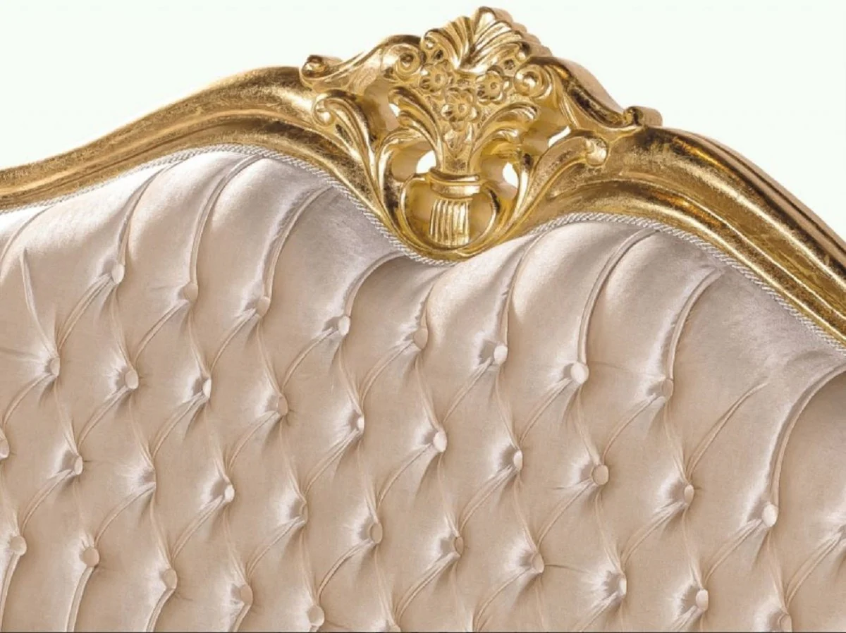 Luxury Baroque Sofa Beige / Gold - Magnificent Living Room Sofa with Pattern - Baroque Living Room Furniture - Noble & Magnificent