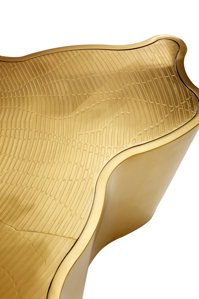 Luxury coffee table gold 145 x 97 x H. 35 cm - stainless steel living room table - luxury living room & hotel furniture