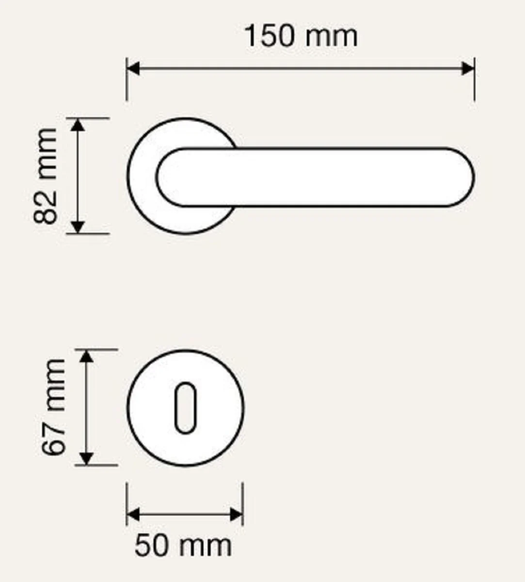 Baroque door handle set French gold 15 x H. 8.2 cm - Baroque style door handles