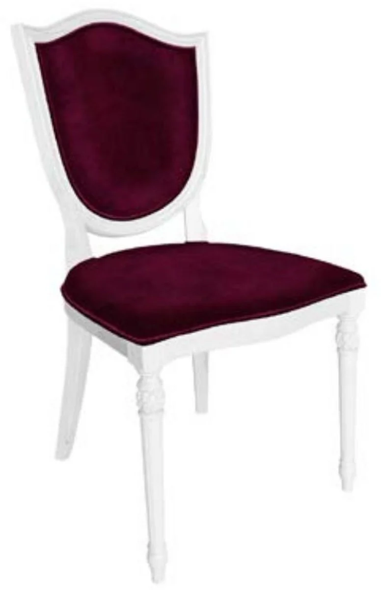 Art Deco Dining Chair Set Purple / White - 6 Handcrafted Art Deco Kitchen Chairs - Art Deco Dining Room Furniture
