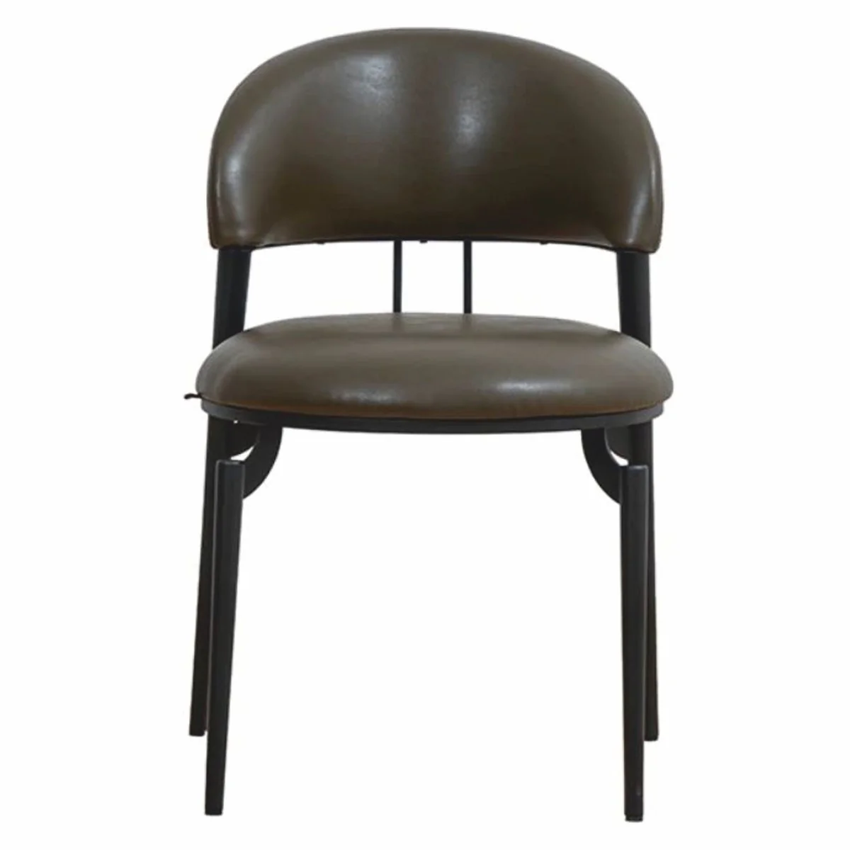 Luxury Faux Leather Dining Room Chair Dark Gray / Black - Dining Room Furniture