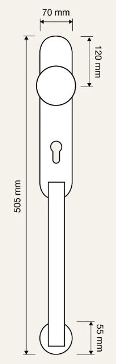 Art Nouveau door handle / doorknob set French gold 7 x H. 50.5 cm - luxury quality