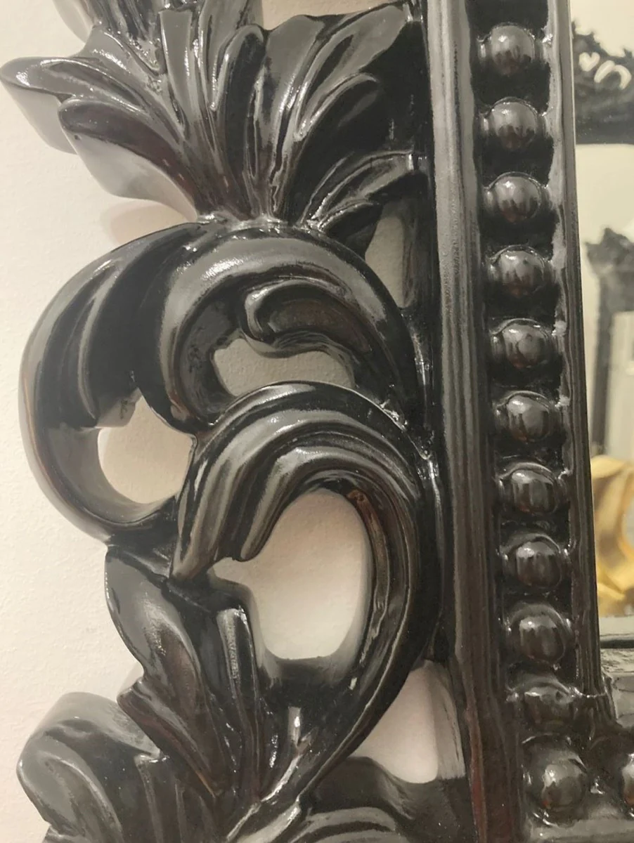 Baroque mirror black - magnificent wall mirror with elegant decorations - baroque wardrobe mirror - baroque style wall mirror - baroque furniture - noble & magnificent