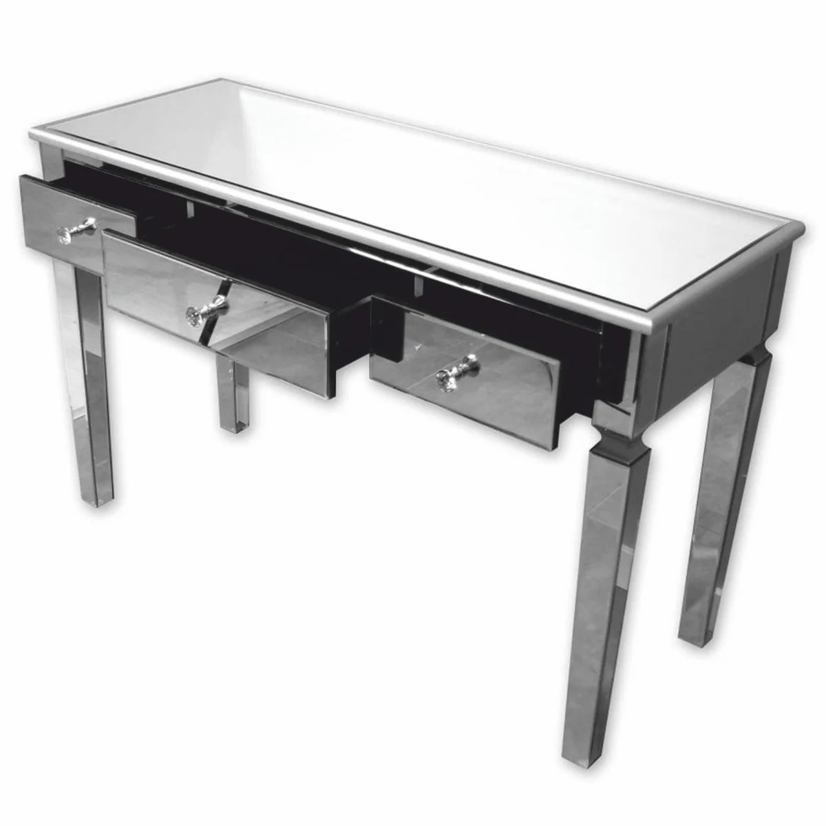 Luxury console with 3 drawers 120 cm - Mirrored console table with glass top