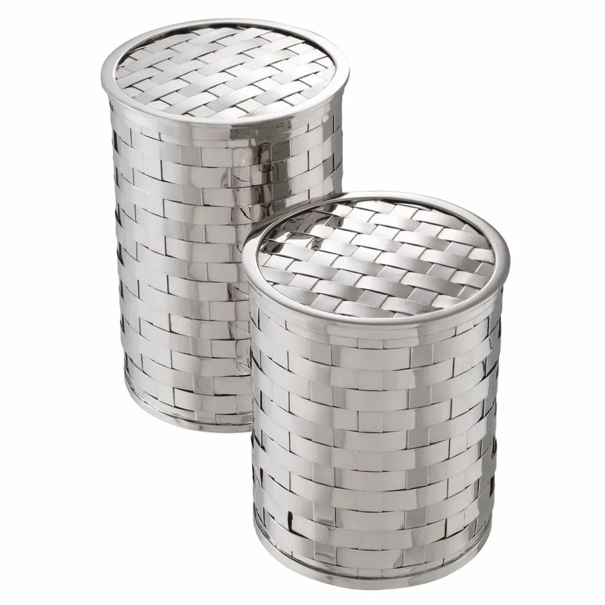 Luxury biscuit tins set of 2 silver - luxury accessories