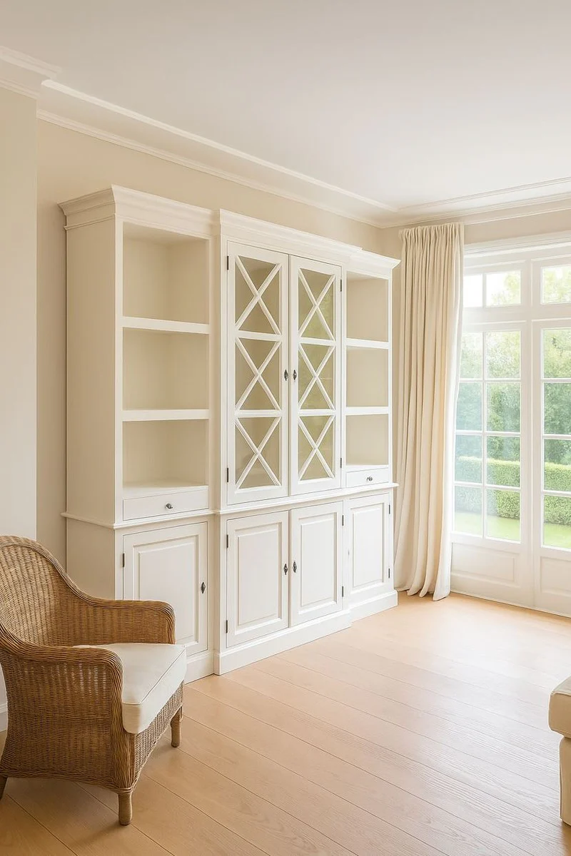 Country house style solid wood cabinet white 220 cm - country house style furniture