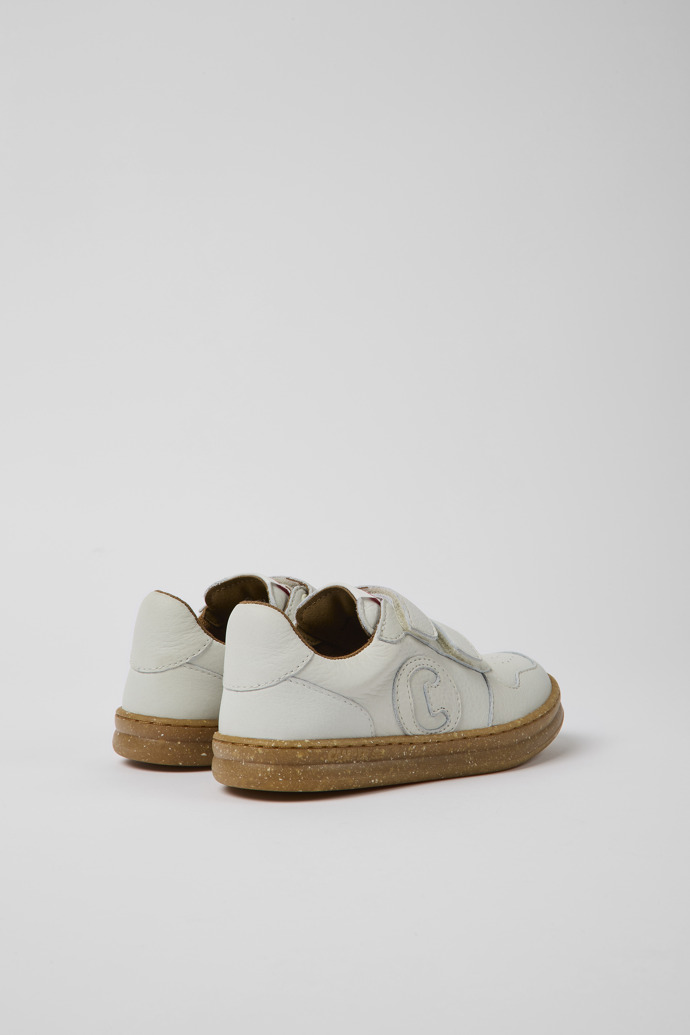 Runner sneakers made of white undyed leather