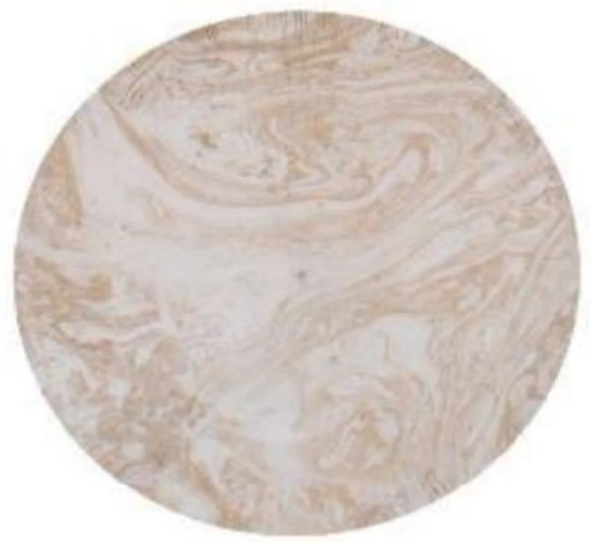 Luxury side table white / gold Ø 42 x H. 46 cm - round tripod aluminum table in marble look - living room furniture