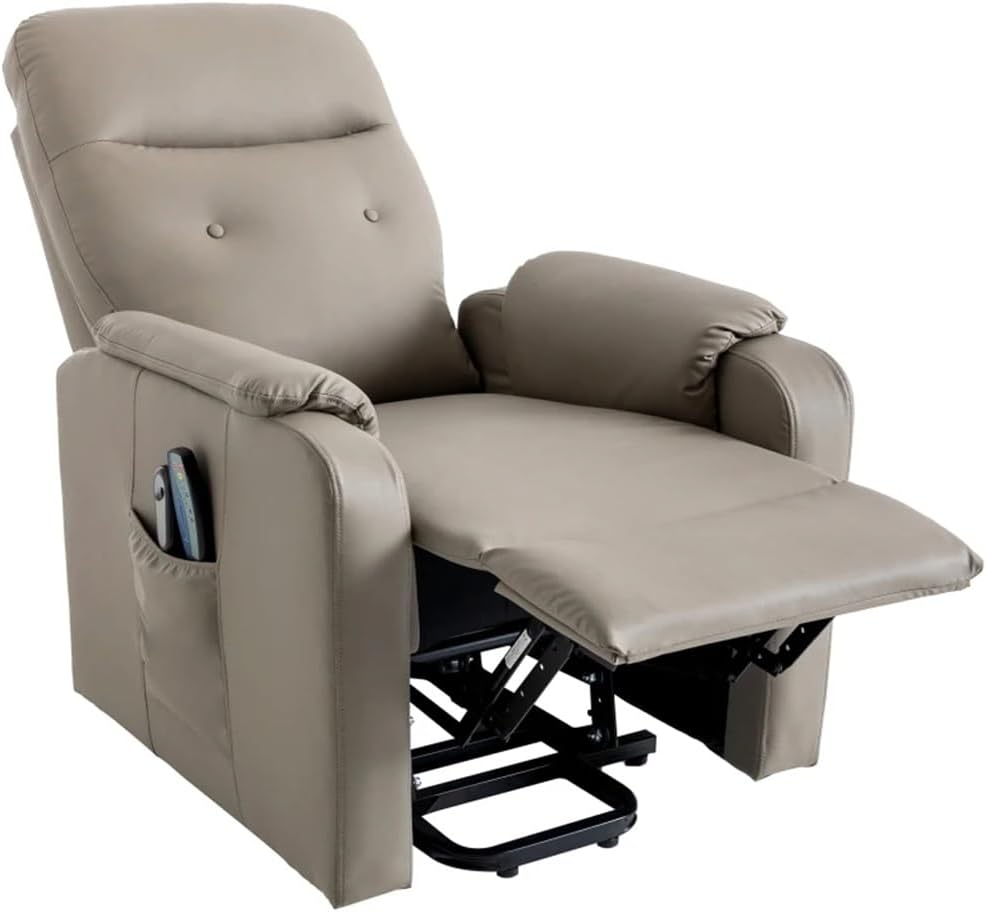 Walnut Massage Recliner Chair Electric Power Lift Chairs W/Side Pocket, Adjustable and Heating Function For Adults and Seniors