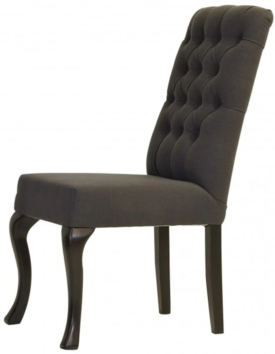 Designer dining room chair ModEF 227 dark gray / brown - hotel furnishings - beech wood - Chesterfield design