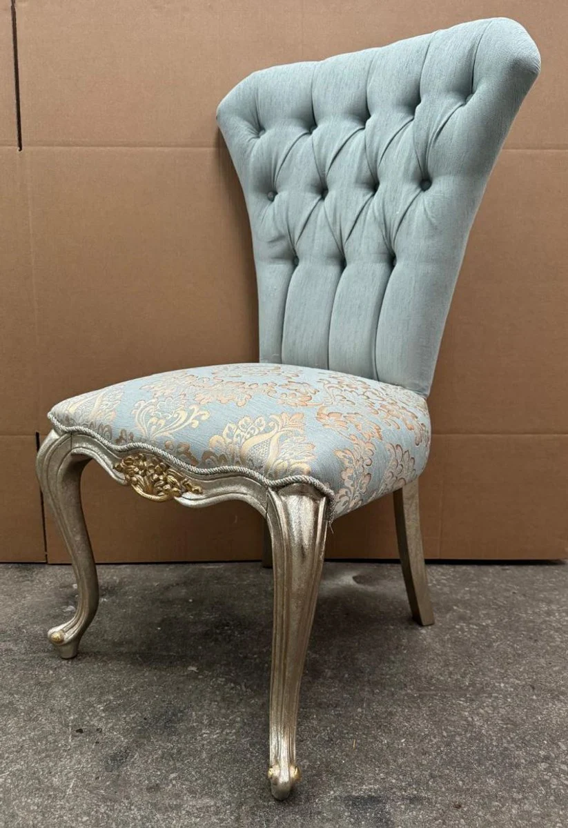 Luxury Baroque Dining Chair Turquoise / Silver / Gold - Baroque Furniture