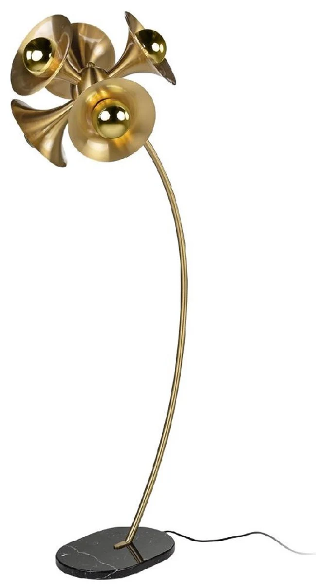 Luxury floor lamp brass / black 55 x 73 x H. 183 cm - brass floor lamp with marble base - luxury floor lamps - luxury lights - luxury interior