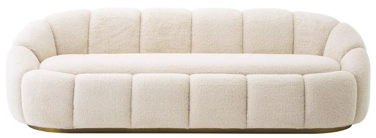 Luxury sofa cream / brass 230 x 80 x H. 71 cm - Living room & hotel sofa - Living room & hotel furniture - Luxury quality