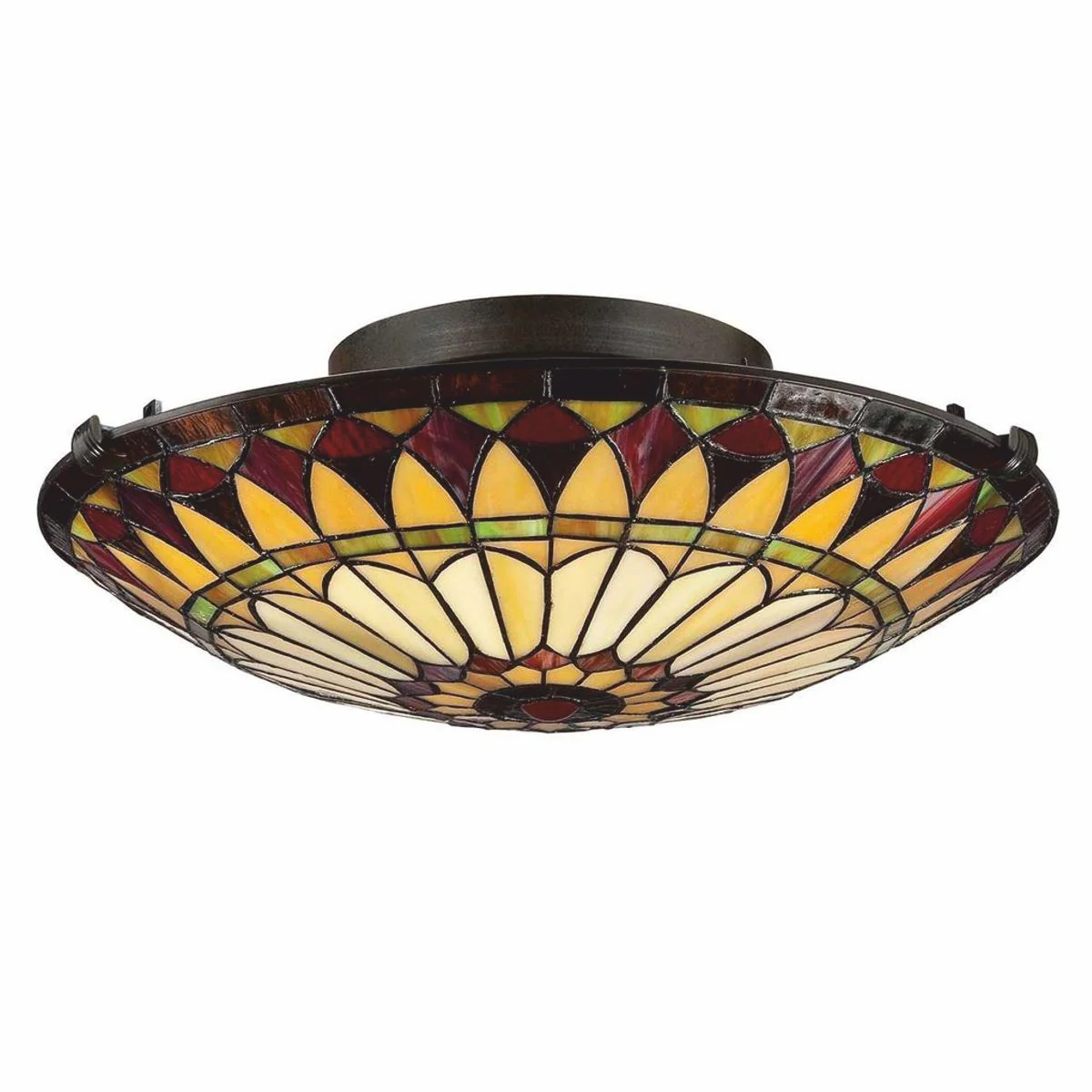 Luxury Tiffany ceiling light yellow / red / vintage bronze Ø 42 cm