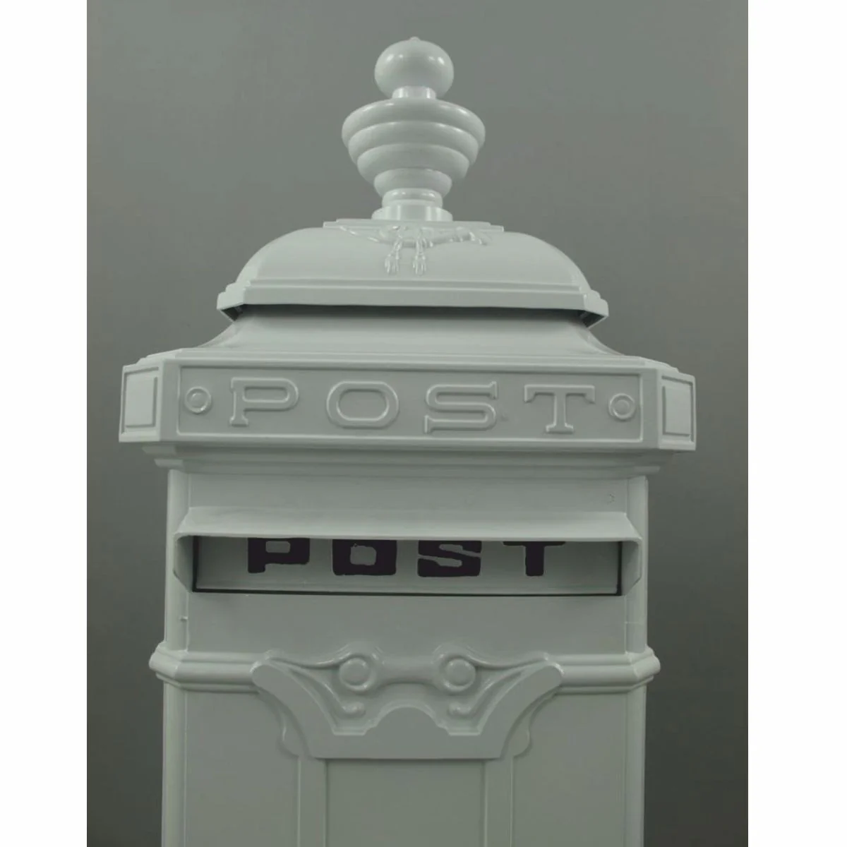 Art Nouveau standing mailbox white H. 110 cm - nostalgic column mailbox
