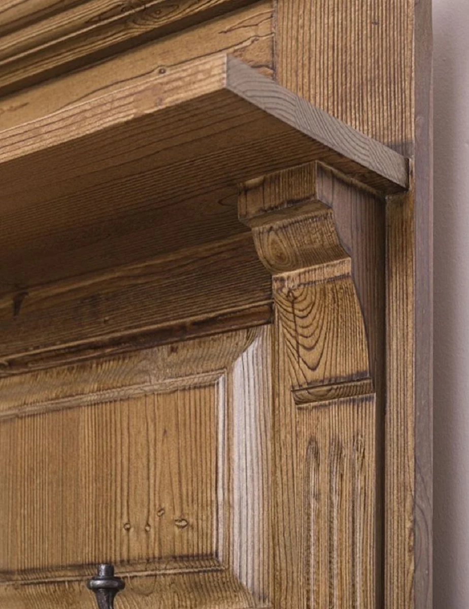 Country house style wardrobe brown 180 x 41 x H. 210 cm - solid wood wardrobe - country house style wardrobe furniture