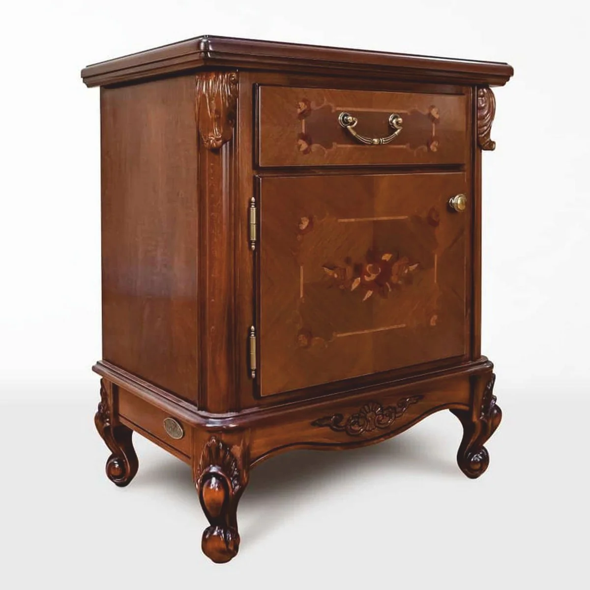 Luxury baroque night dresser dark brown H. 72.5 cm - Baroque furniture