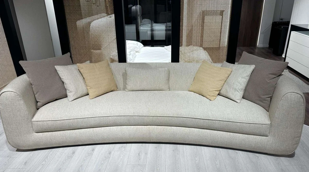 Luxury sofa gray 308 x 120 x H. 75 cm - Curved living room sofa - Hotel sofa - Living room furniture - Hotel furniture - Luxury furniture - Luxury furnishings - Living room furnishings