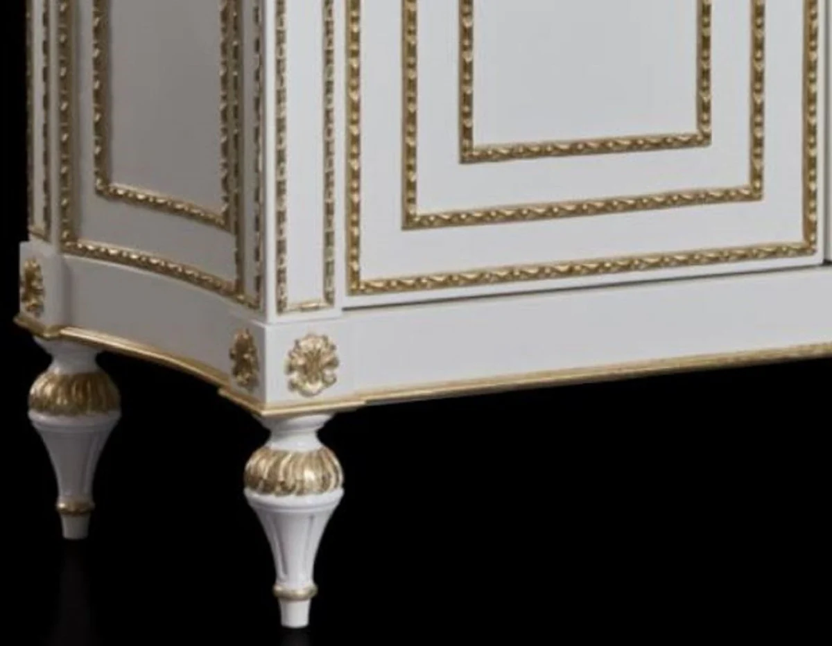 Luxury baroque display cabinet white / gold - magnificent solid wood display cabinet with 4 doors - luxury furniture in baroque style - baroque furniture - noble & magnificent