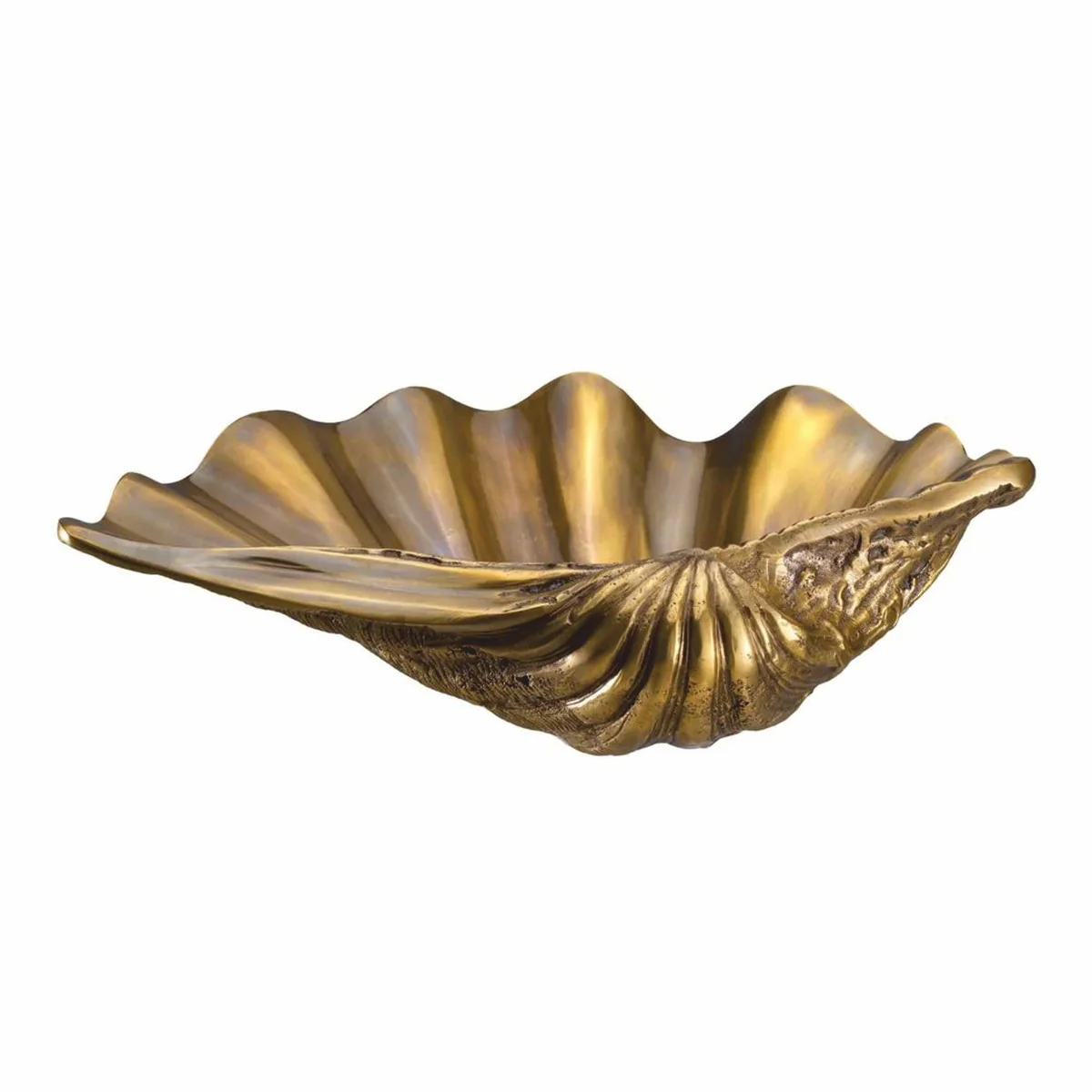 Luxury decorative object in shell shape vintage brass 32 cm - decorative accessories
