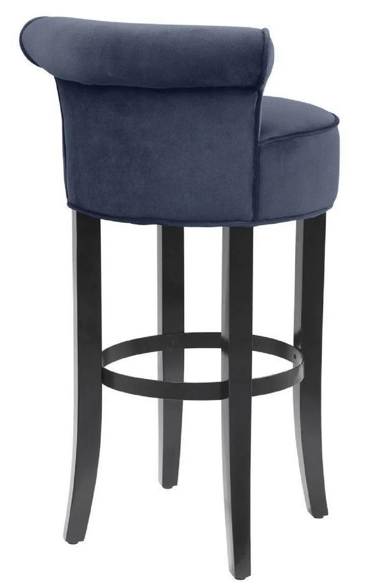 Luxury bar chair midnight blue / black 45 x 51 x H. 88 cm - bar stool with elegant velvet fabric