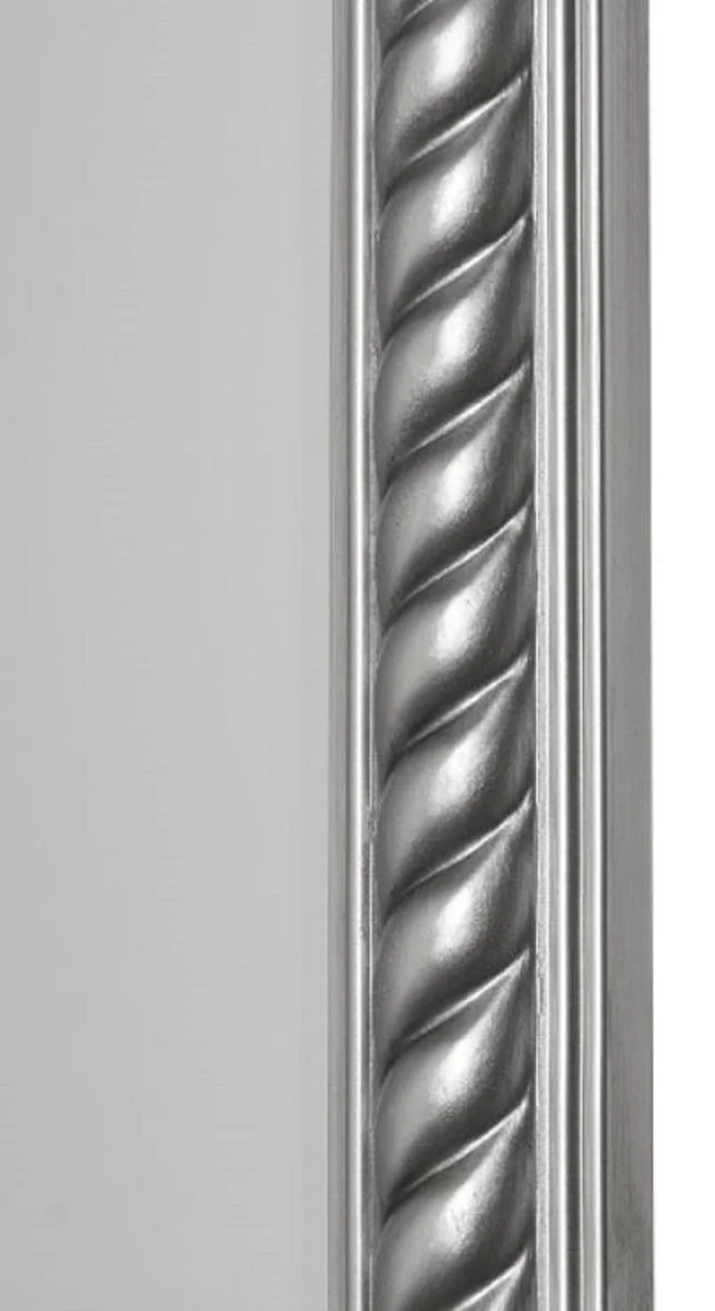 Baroque living room wall mirror antique silver 72 x H. 162 cm - Handmade mirror in the baroque style