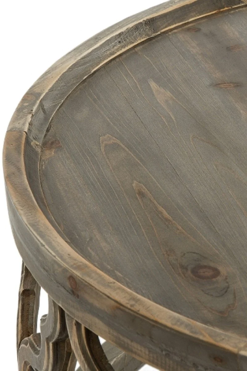 Designer coffee table brown Ø 80 x H. 37 cm - Modern round wooden living room table