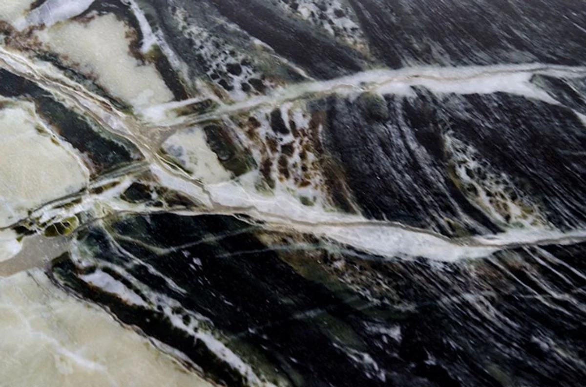 Art Deco side table gold metal / marble 55 x 47 cm - Art Nouveau table - furniture flower table