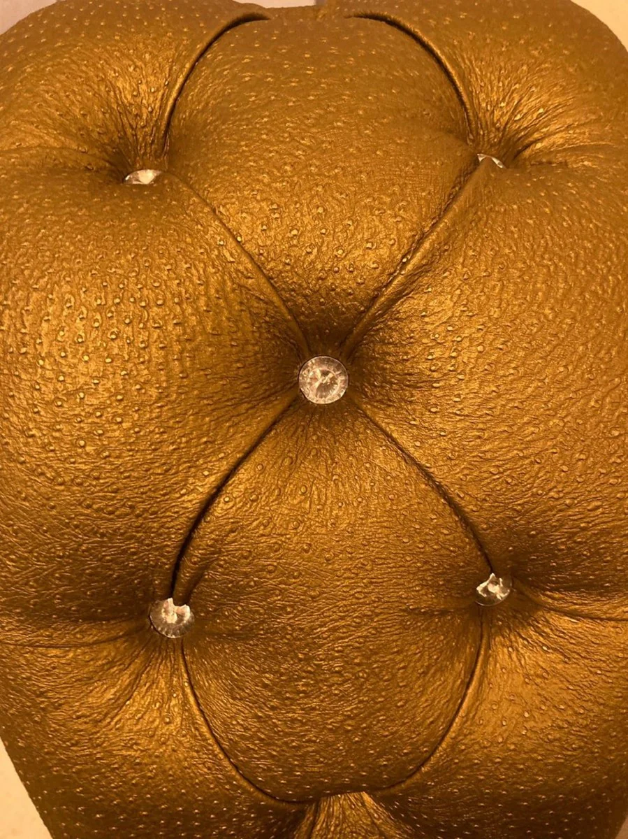 Designer high heel armchair with glittering stones gold - Modern club armchair with high backrest - Modern club furniture - Designer furniture