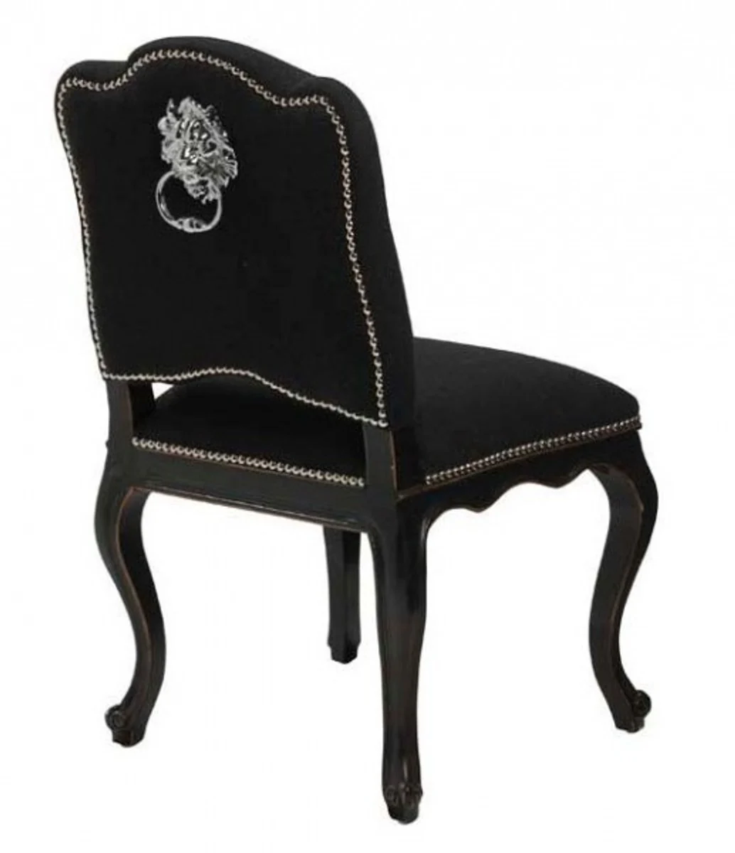 Luxury Baroque Dining Room Chair Lion Black - Furniture Restaurant Hotel