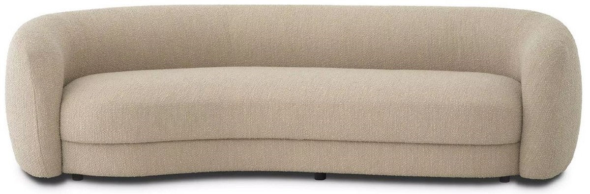 Luxury sofa sand color / black 232 x 95 x H. 70 cm - Curved living room sofa - Living room furniture - Luxury furniture - Living room furnishings - Luxury furnishings - Luxury quality