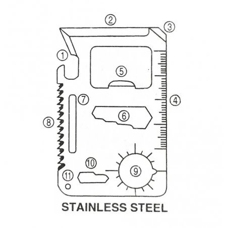 WALLET SURVIVAL MULTITOOL stainless steel multipurpose tool