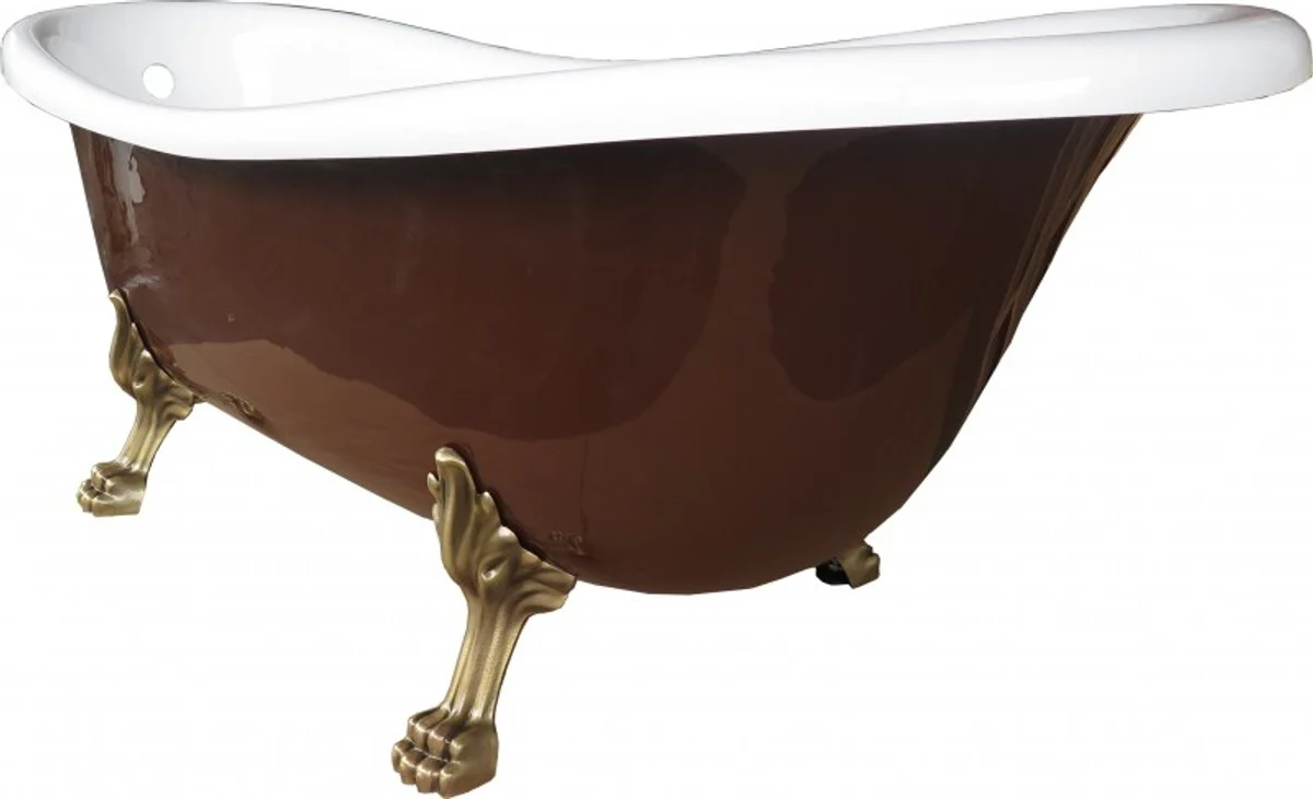 Freestanding luxury bathtub Art Nouveau Roma brown/white/old gold 1560mm from - Baroque Bathroom - Retro Antique Bathtub