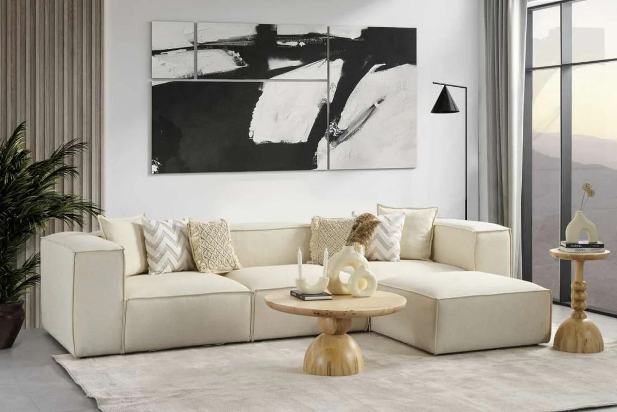 Luxury corner sofa ivory 315 x 200 x H. 80 cm - living room sofa - living room furniture - luxury furniture - luxury living room furnishings