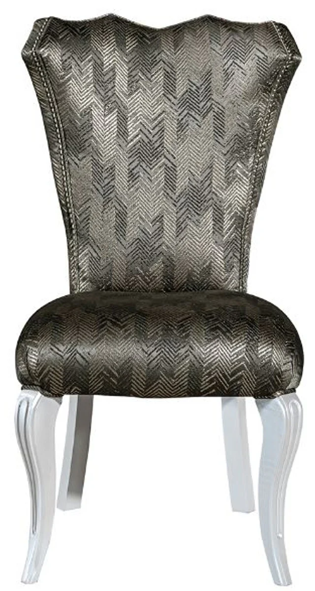 Luxury Baroque Dining Room Chair Set Green / Gold / White 49 x 56 x H. 102 cm - Elegant Kitchen Chairs Set of 6 - Baroque Dining Room Furniture