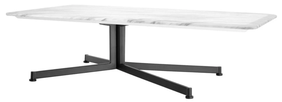 Luxury coffee table white / black 140 x 80 x H. 39 cm - living room furniture