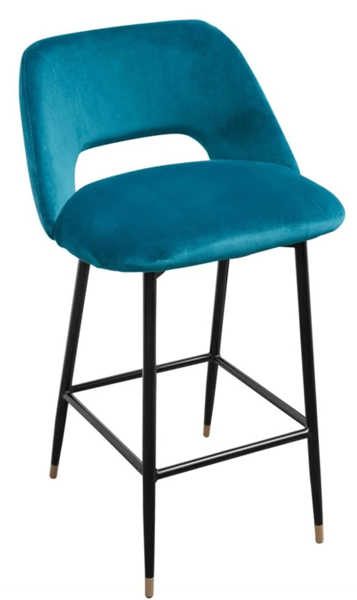 Luxury bar chair turquoise / black 55 x 58 x H. 97 cm - luxury bar furniture