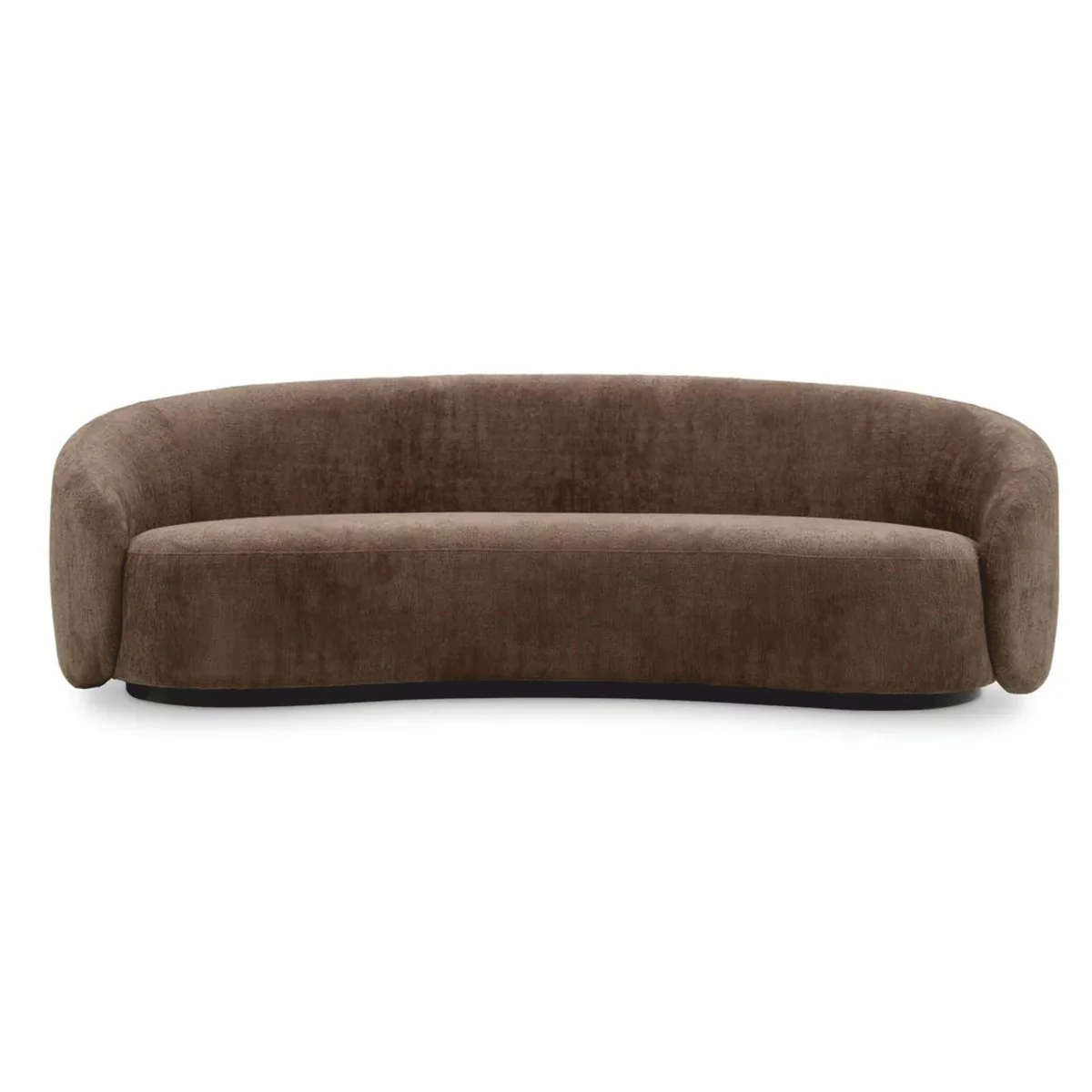 Luxury Sofa Brown / Black 235 cm - Curved Living Room Sofa