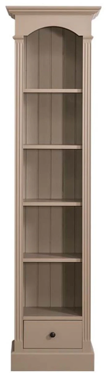 Country house style shelf cabinet beige 50 x 33 x H. 190 cm - solid wood cabinet with 4 shelves and drawer - country house style furniture