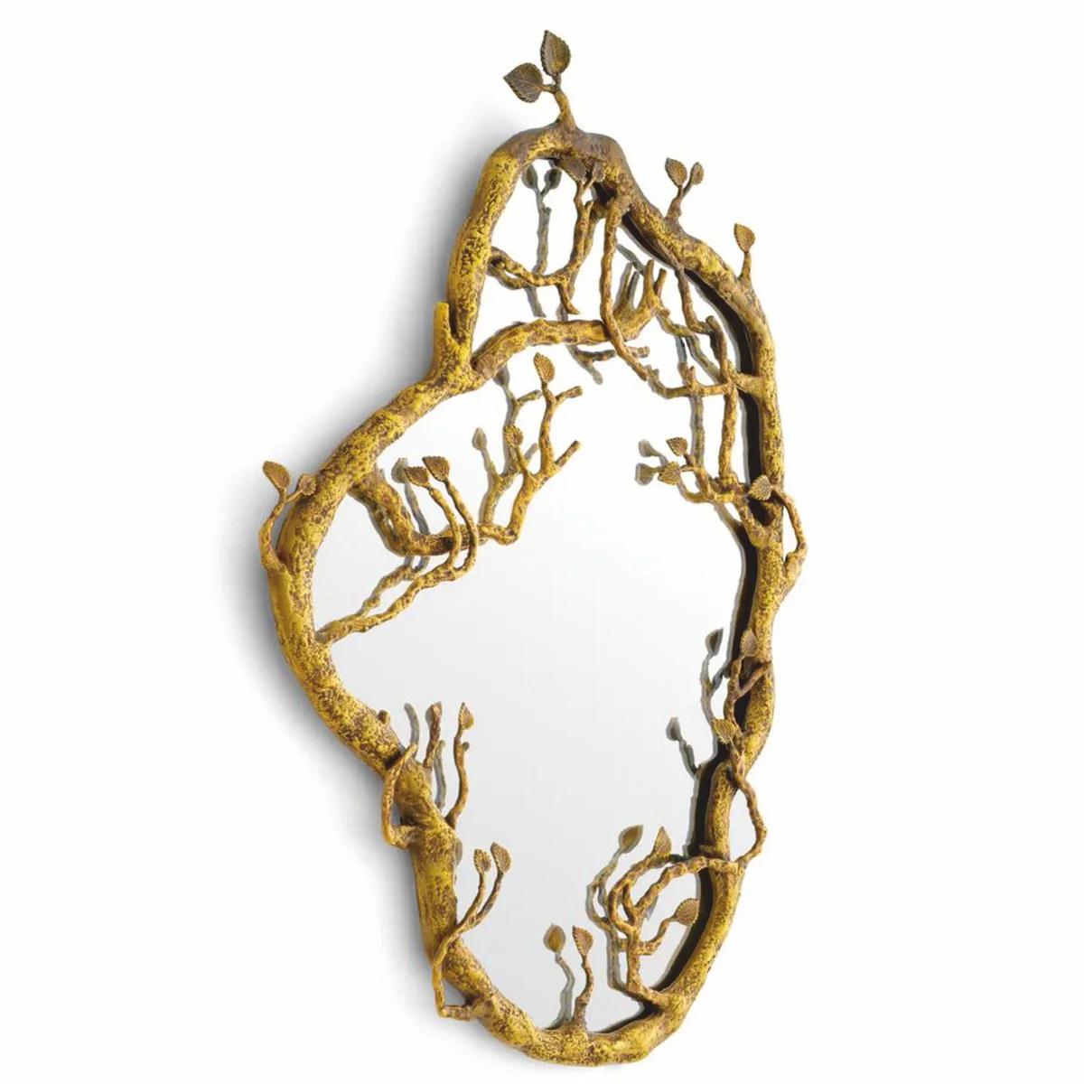 Luxury mirror vintage brass H. 70 cm - Luxury Interior