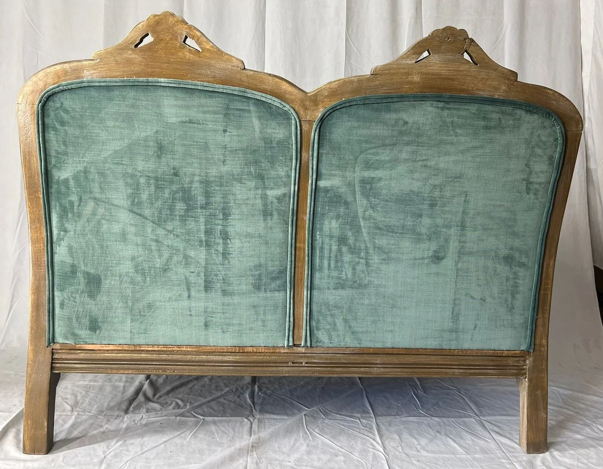 Luxury Baroque Sofa Green / Brown 120 cm - Baroque style furniture