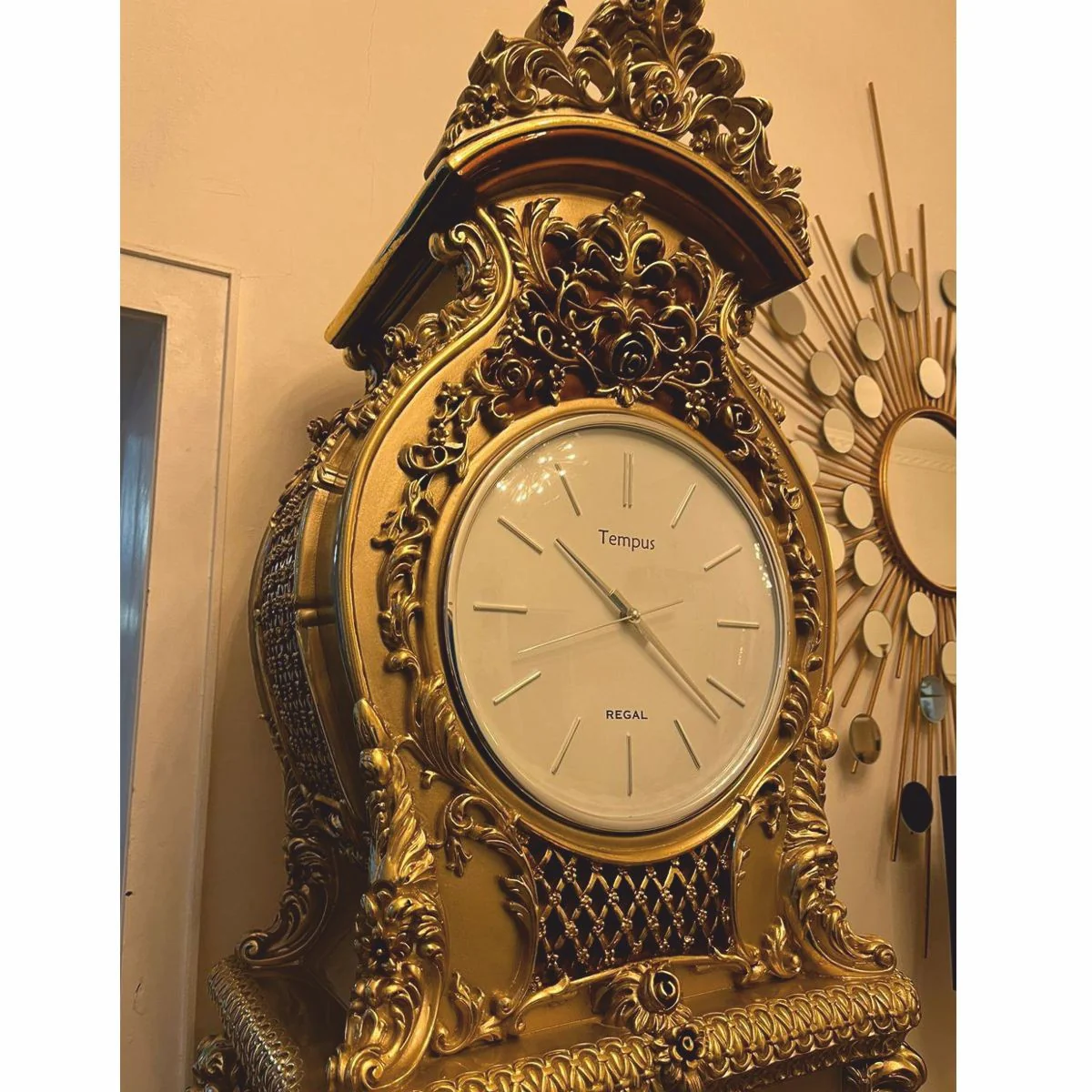 Luxury baroque grandfather clock gold / brown H. 228 cm - baroque style furniture