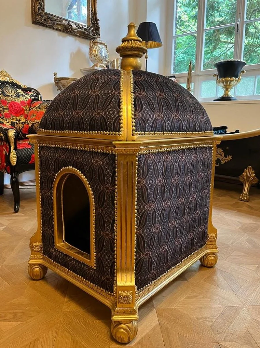 Pompöös by Baroque cat house purple / gold - Pompöös cat temple designed by Harald Glööckler - Pompöös animal furniture in the baroque style